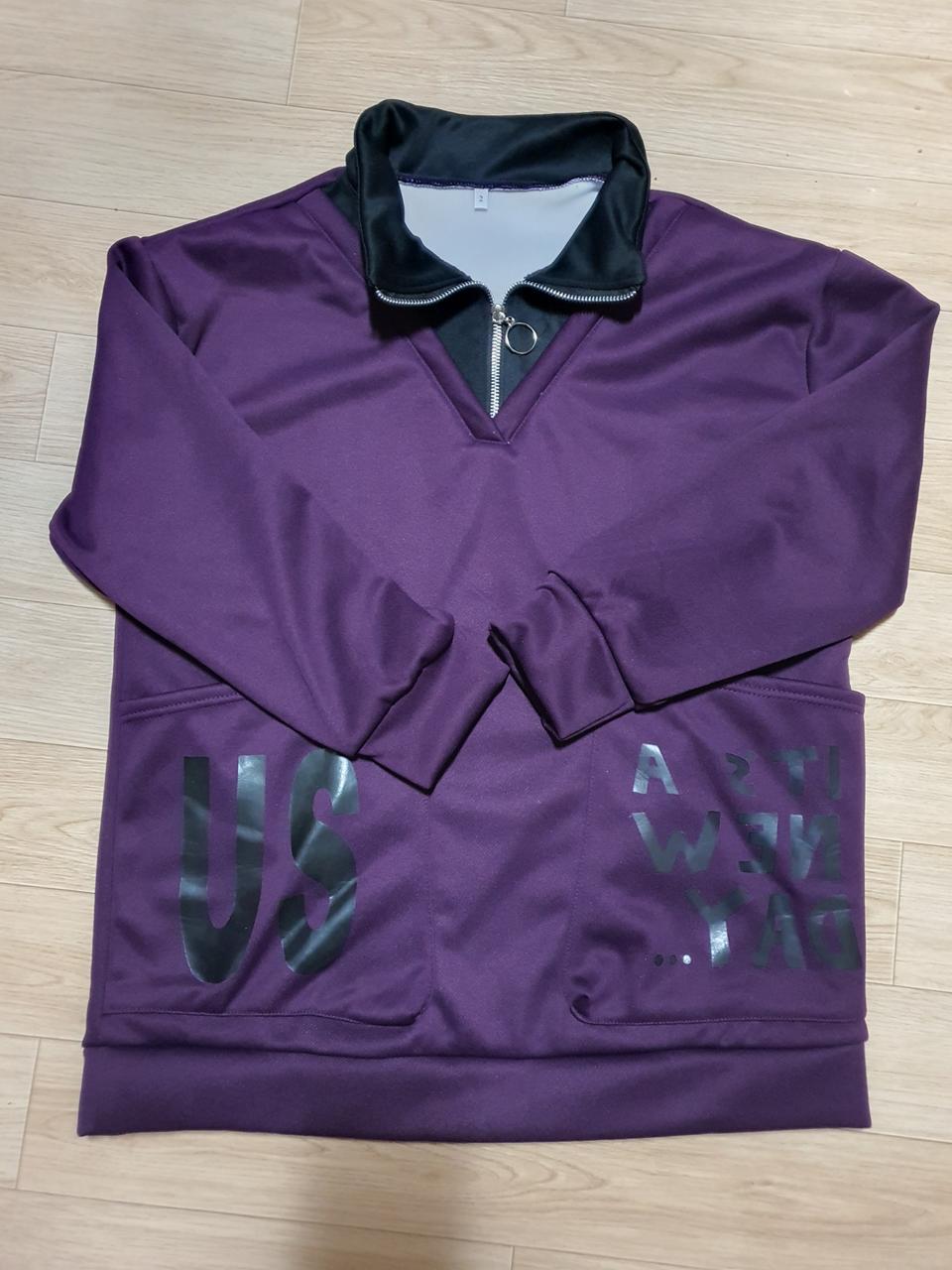 새옷 77까지 여성 기모 카라 지퍼 긴팔 티셔츠