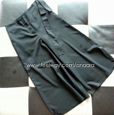 블랙 Wide Crop Pants 55