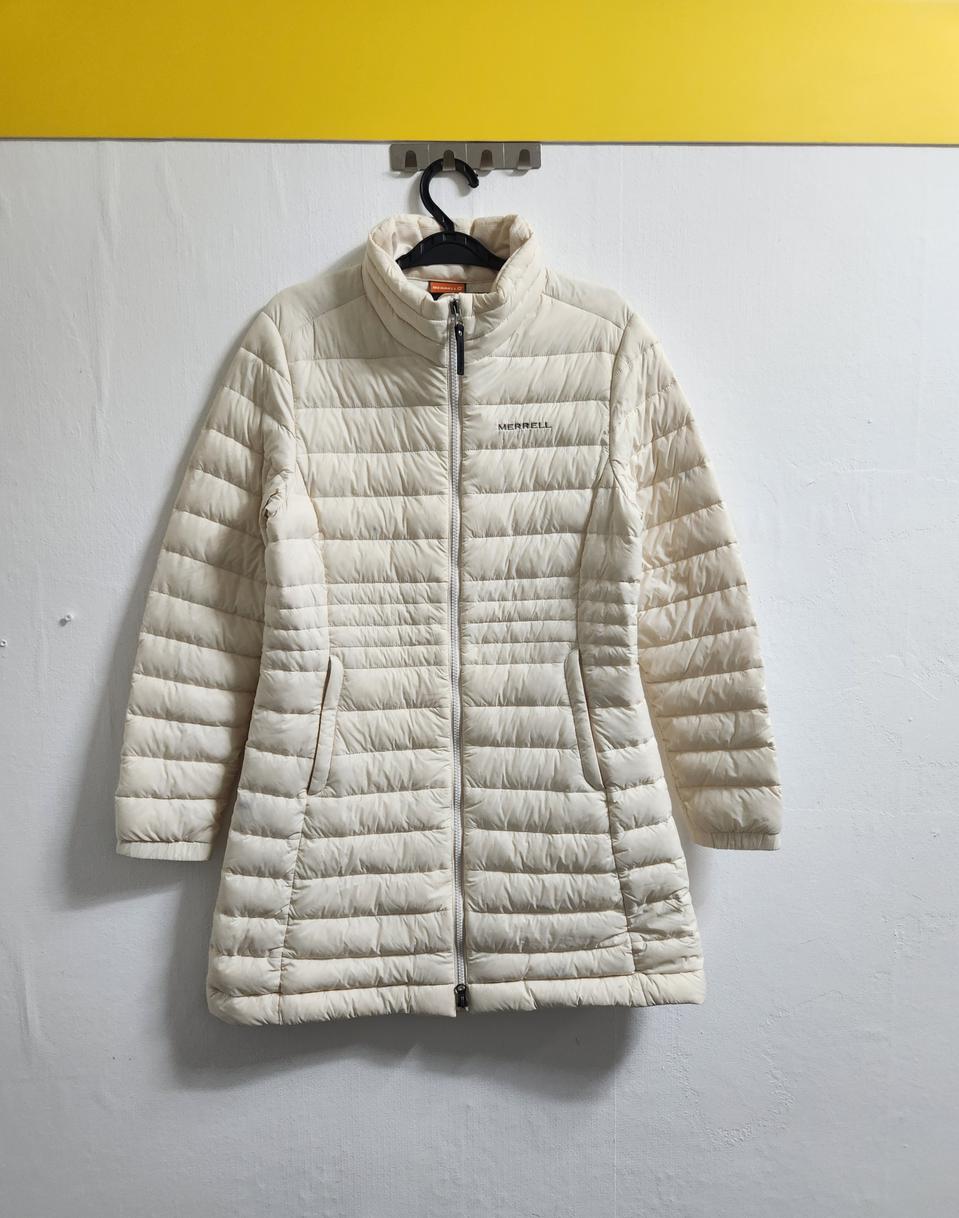 밀레 아이보리 롱 경량 패딩 M