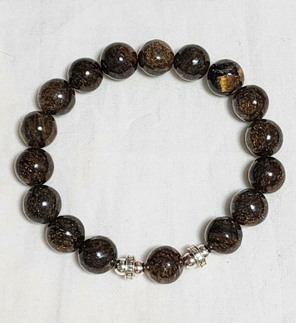핸드메이드 A+ 브라운 래브라도라이트 팔찌(12mm)