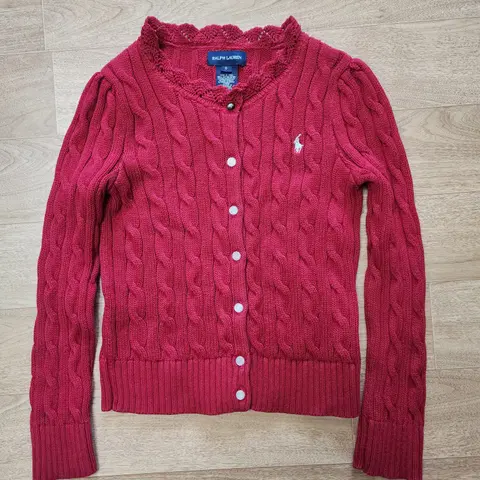 폴로키즈120 여아가디건 케이블니트 폴로랄프로렌*