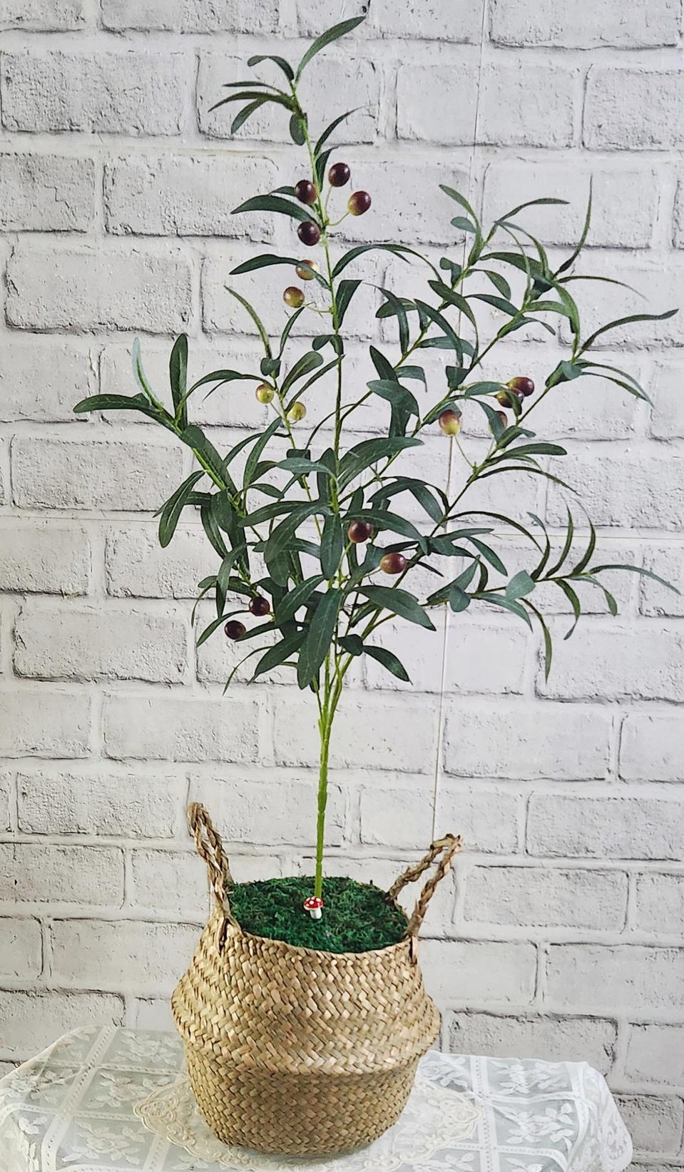 새상품)고퀄리티 올리브 조화/해초바구니/인테리어소품