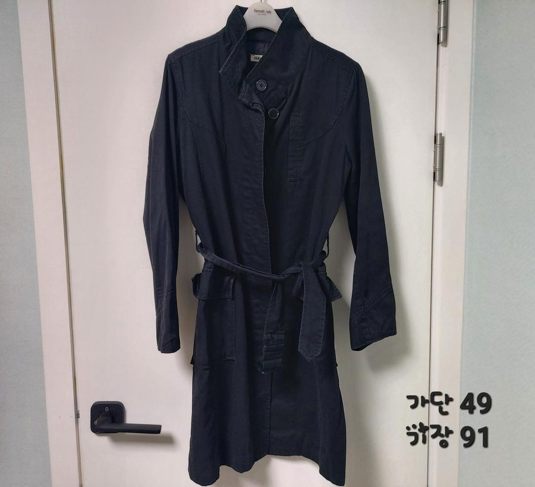블랙 롱트렌치 자켓