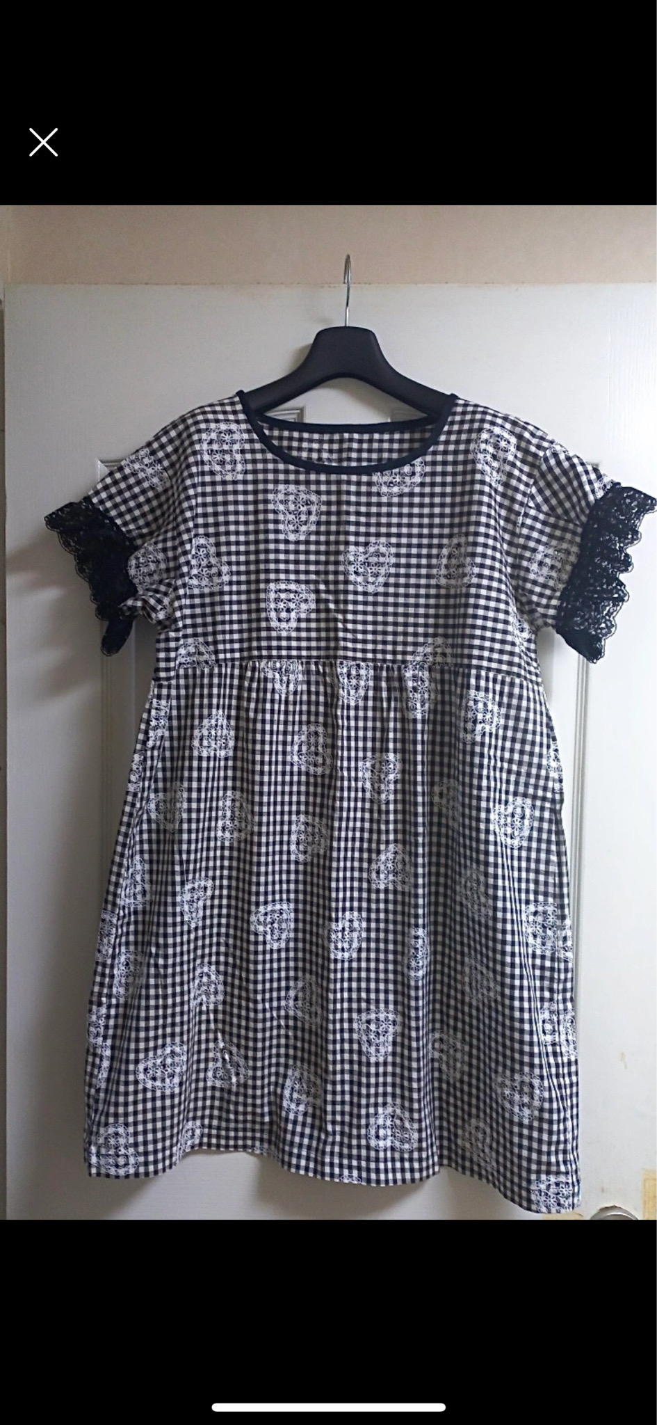 새옷 체크원피스 검정옷 여름옷 블라우스 빈티지 라지옷 오버핏 검정치마