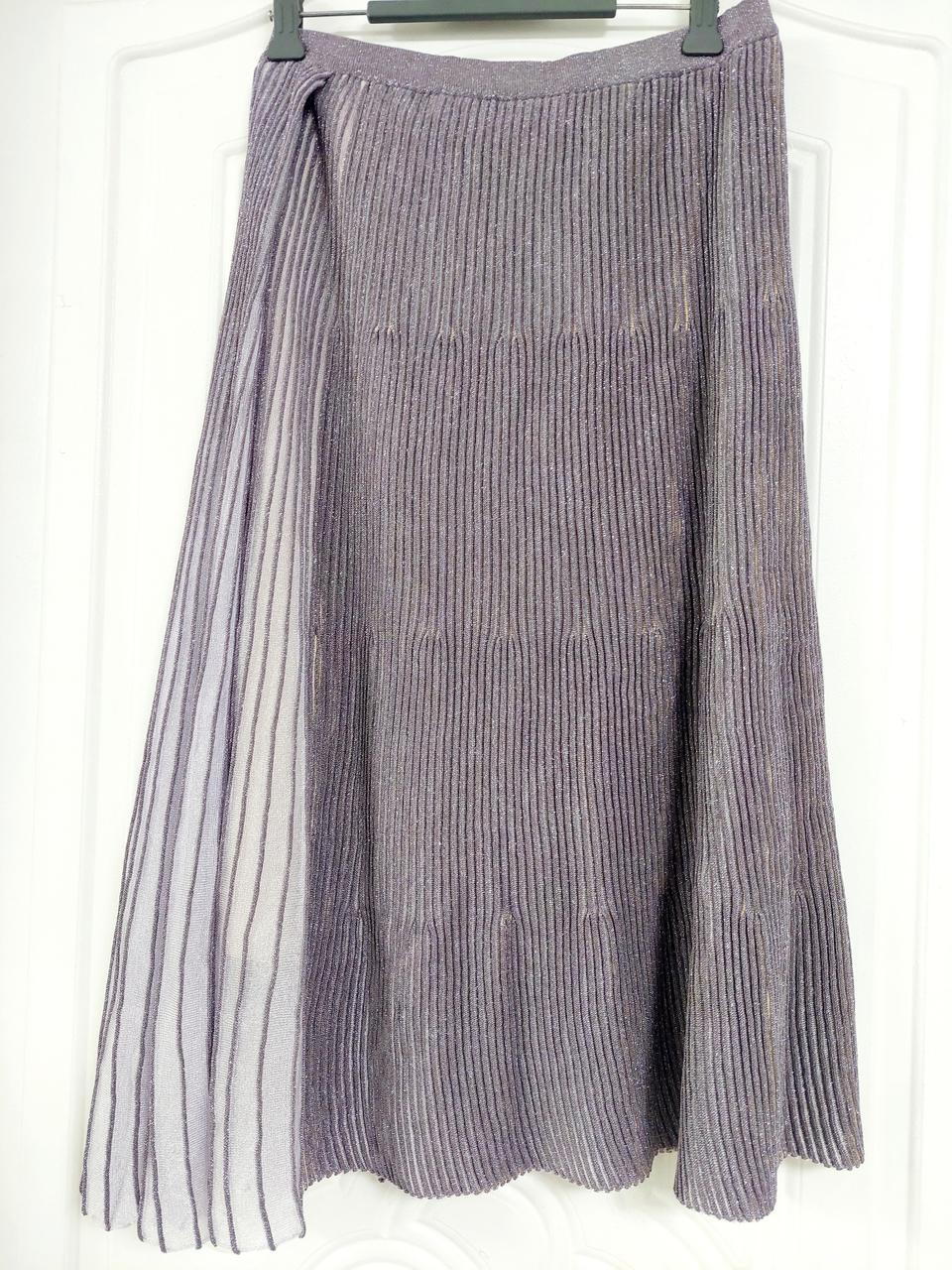 한섬 시스템 플리스 밴딩 언발란스 치마 스커스 롱스커트 주름치마