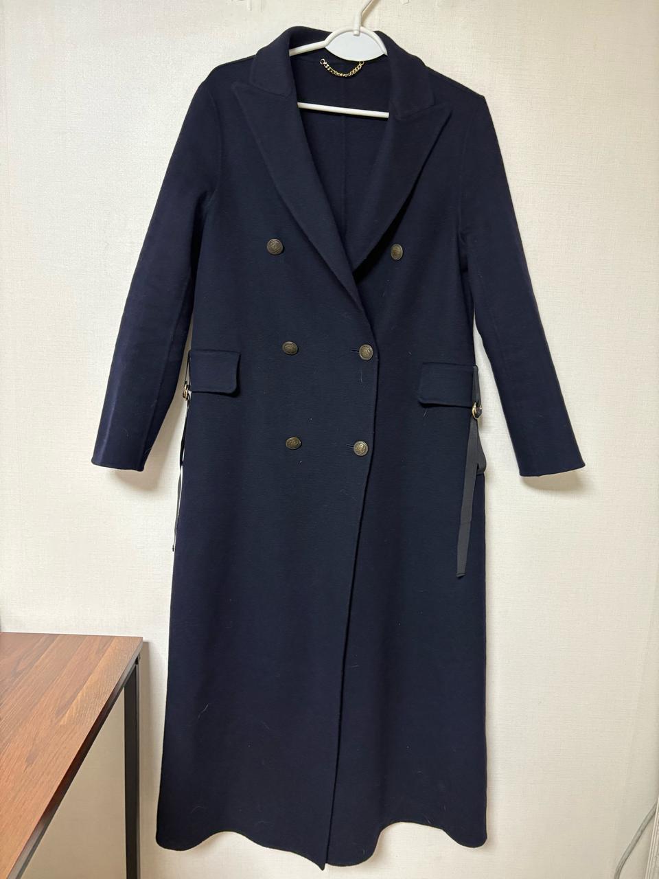 제평 고급 핸드매이드 롱롱 코트 55 남색 새옷