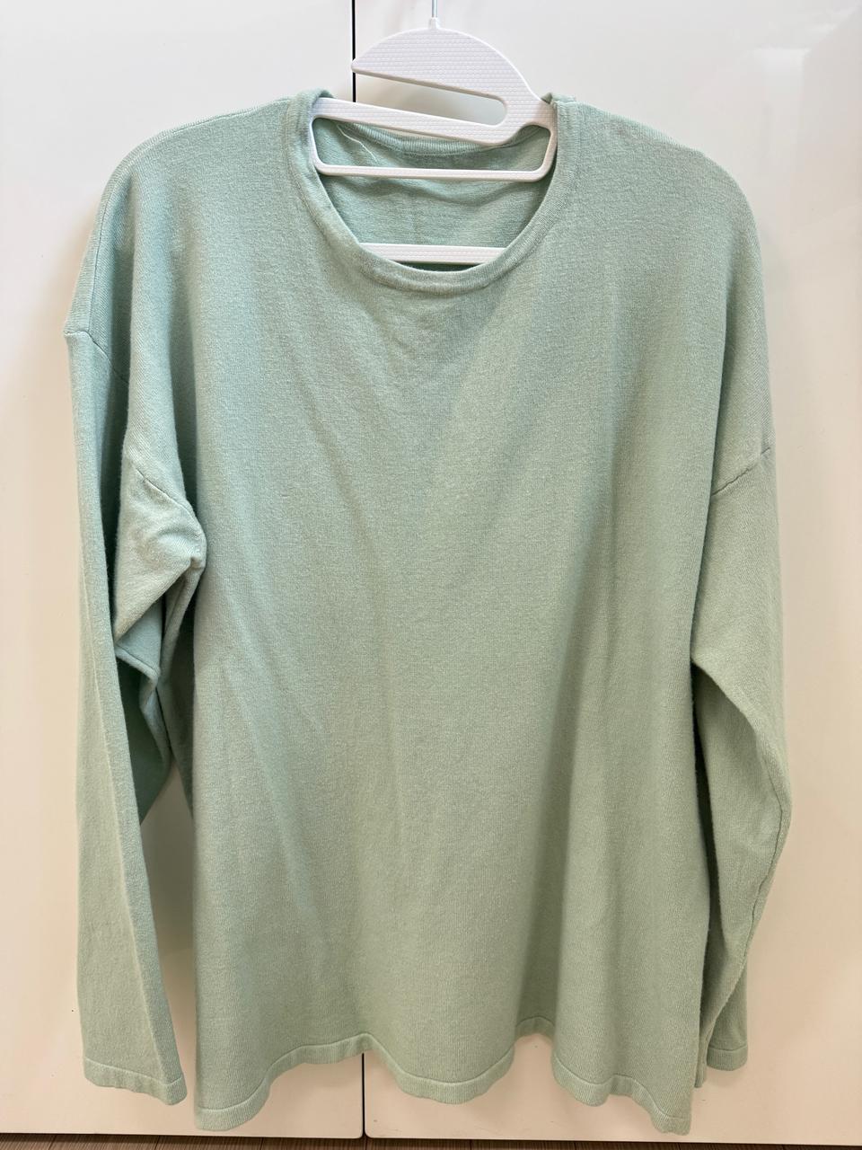 파스텔톤 민트색 여성 약기모 긴팔티 롱티