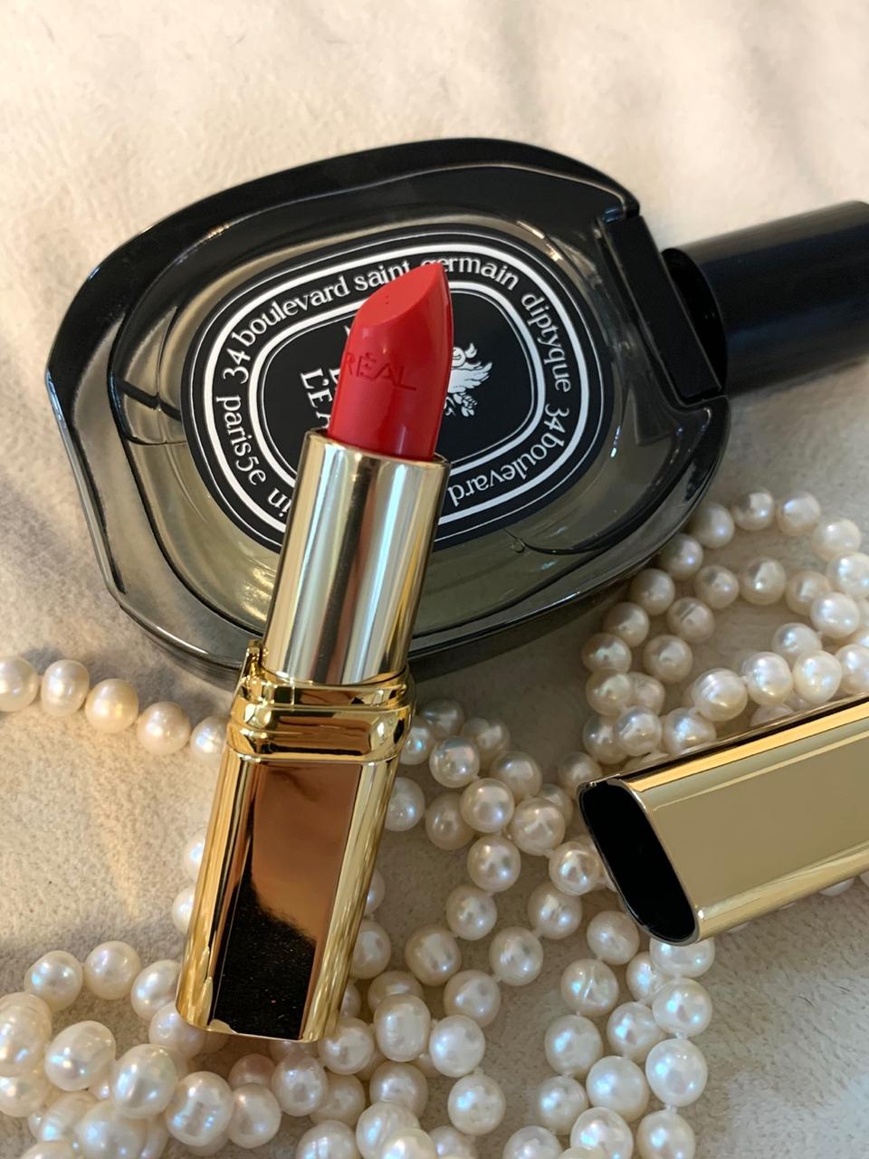 새상품 로레알 핑크 레드 세미매트 립스틱