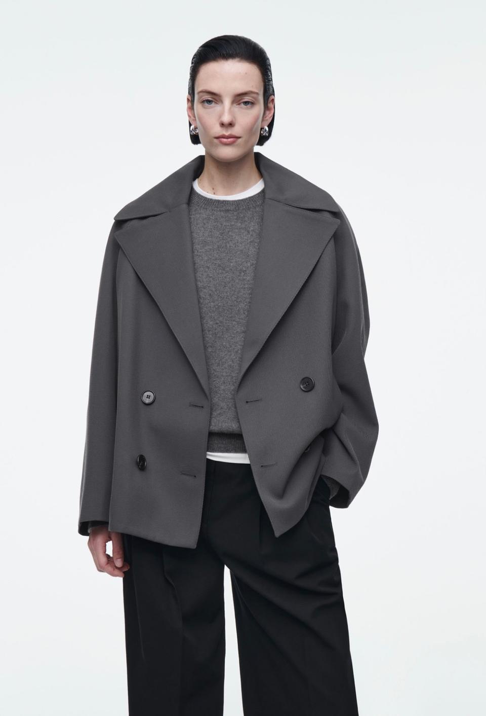 COS 코스 여자 오버핏 더블 자켓