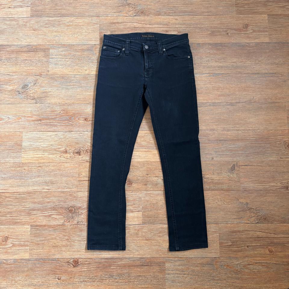 누디진 타이트 롱존 데님 블랙진 27 28 이태리 정품 청바지