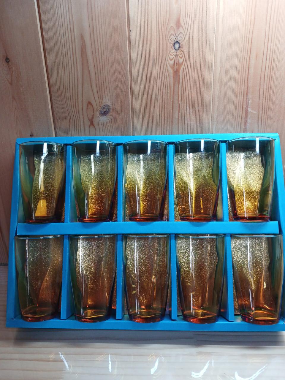 빈티지 아데리아 앰버 글라스 10개ㅡ2상자 있어요