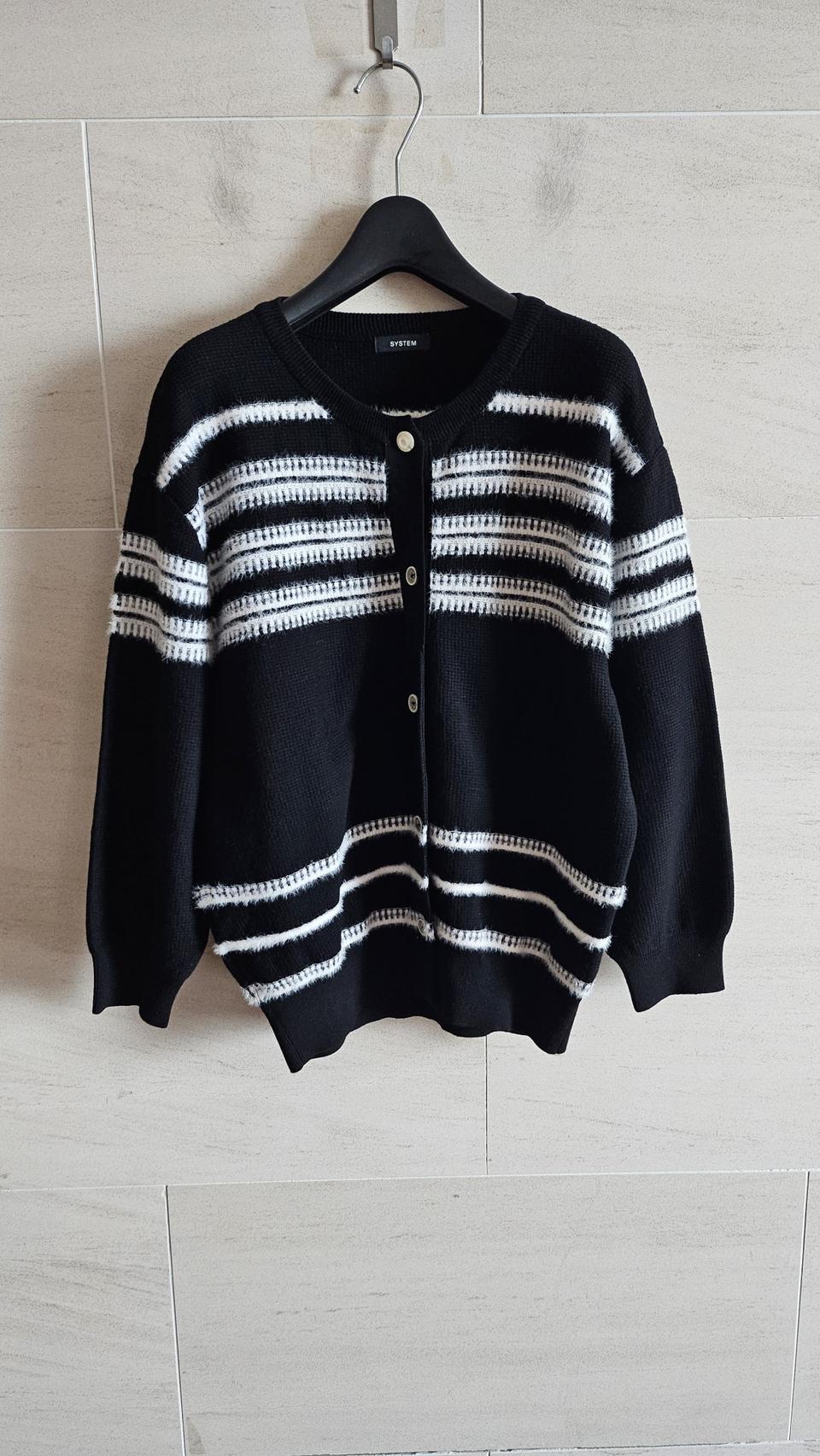 (정품) SYSTEM 컬러블록 니트 카디건