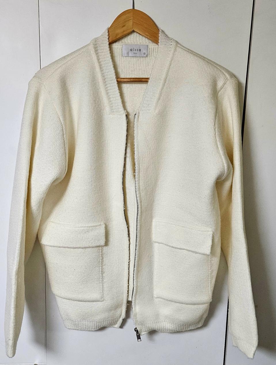 아이보리 집업 가디건(새상품)