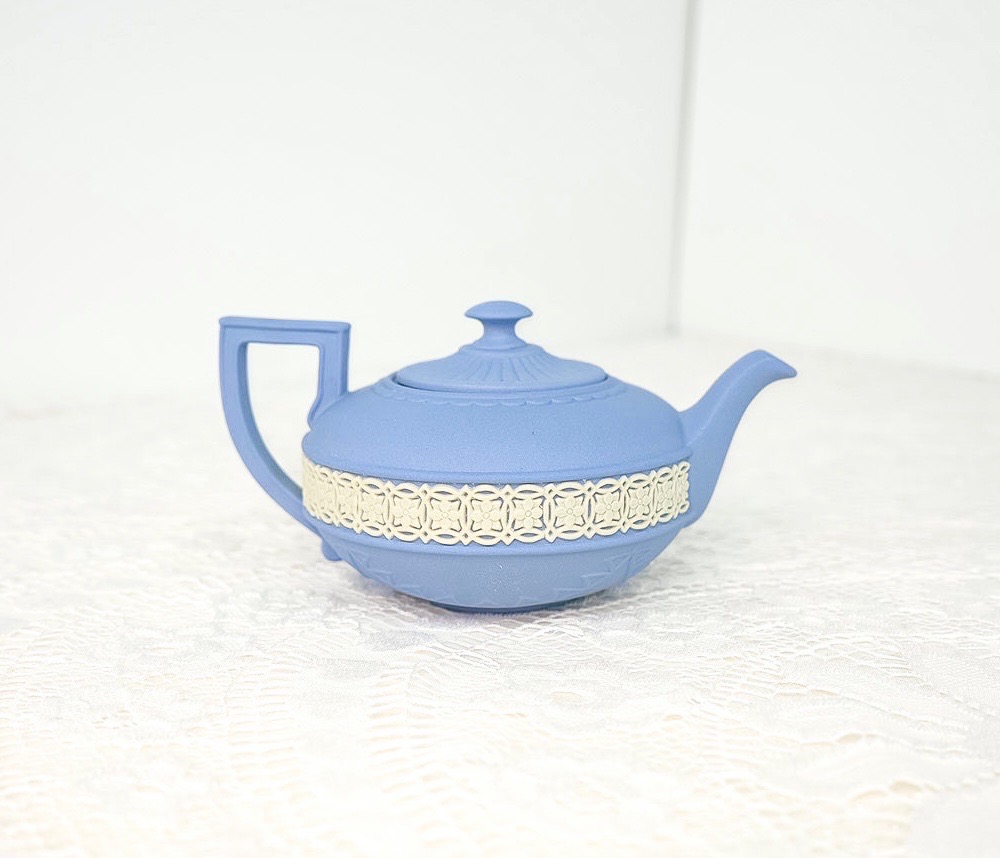 [영국엔틱] (레어)웨지우드 제스퍼웨어 이집션 미니 도자기 티팟
