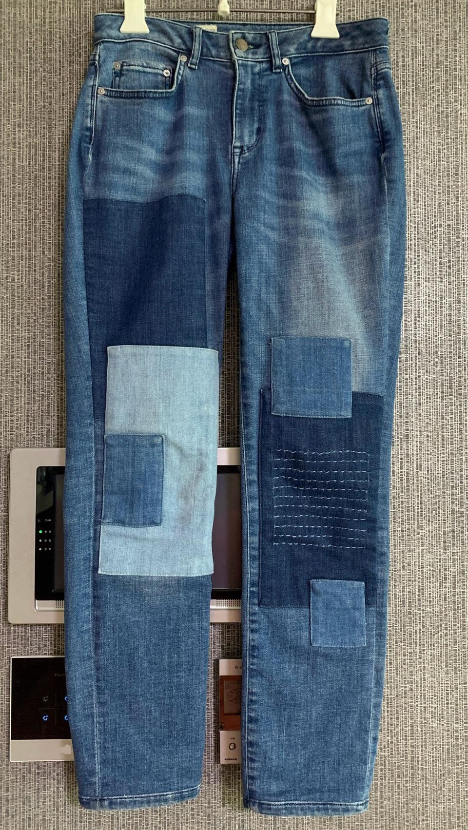 타미힐피거 패치워크 스트레이트핏 진 데님 팬츠 일자 청바지 27