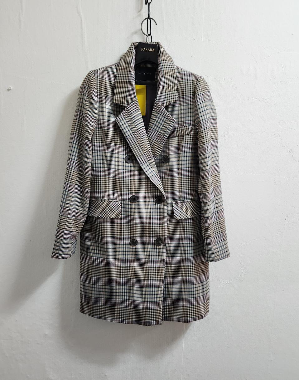 새상품) KIENA 체크 더블 자켓 FREE