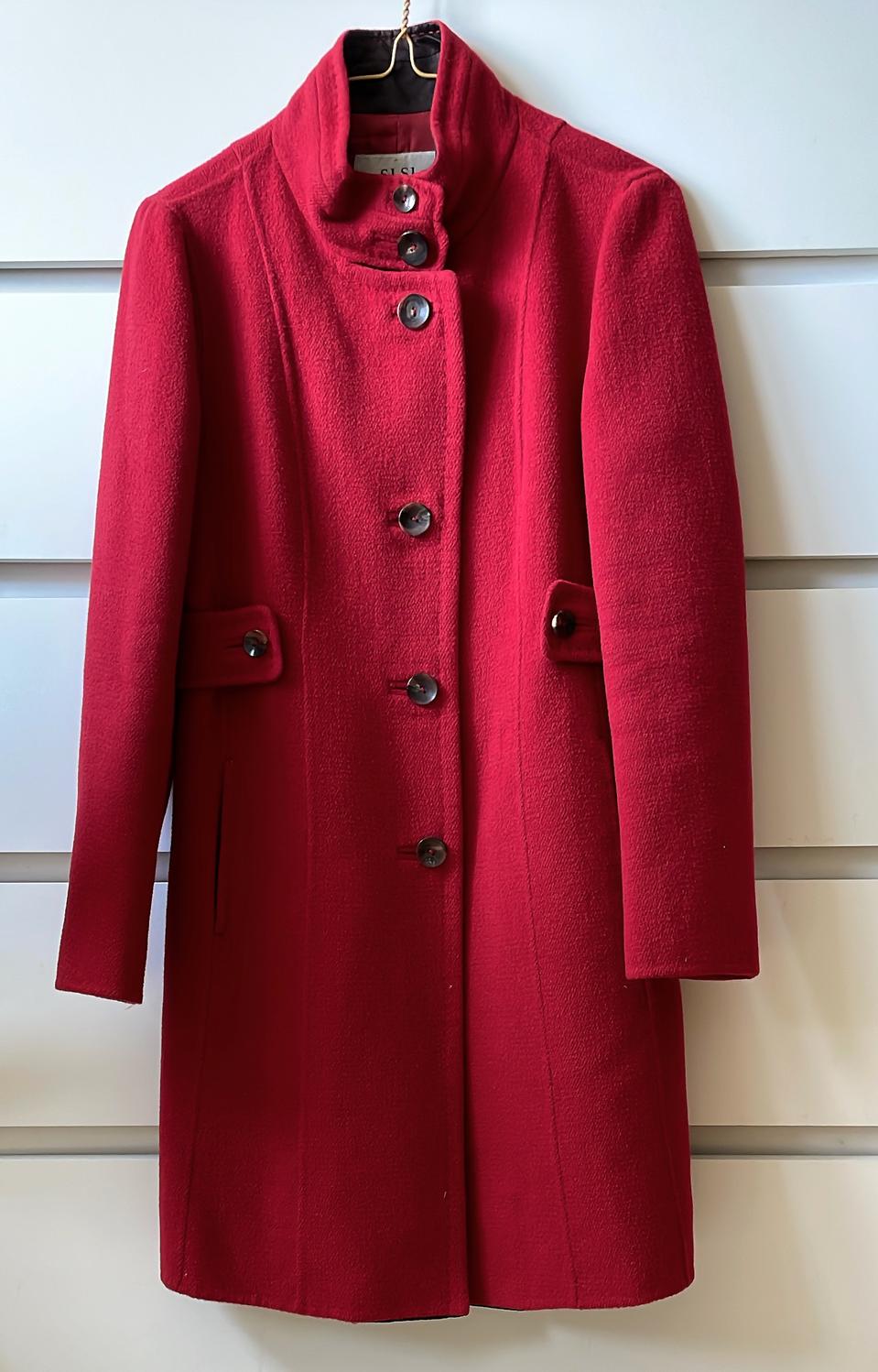 한섬 SJSJ 55-66 빨강 울 모직코트