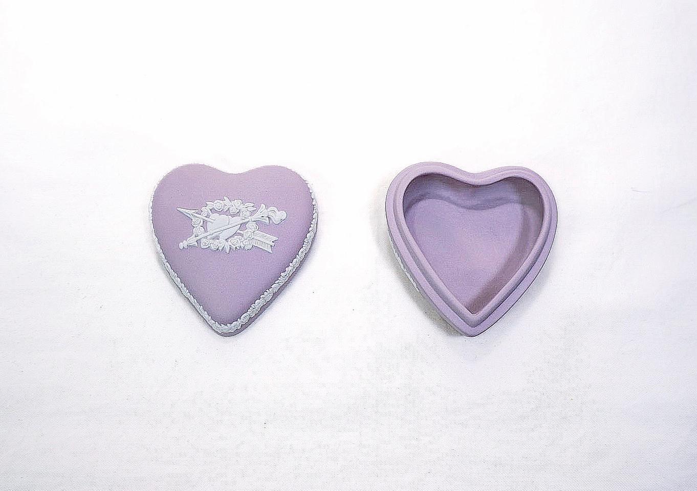 [영국엔틱]웨지우드 제스퍼웨어 하트 트링켓박스 보석함_ 라일락