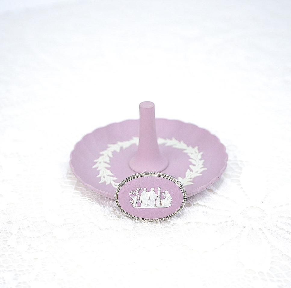 [영국엔틱] 웨지우드 제스퍼웨어 도자기 라일락 반지홀더 링홀더