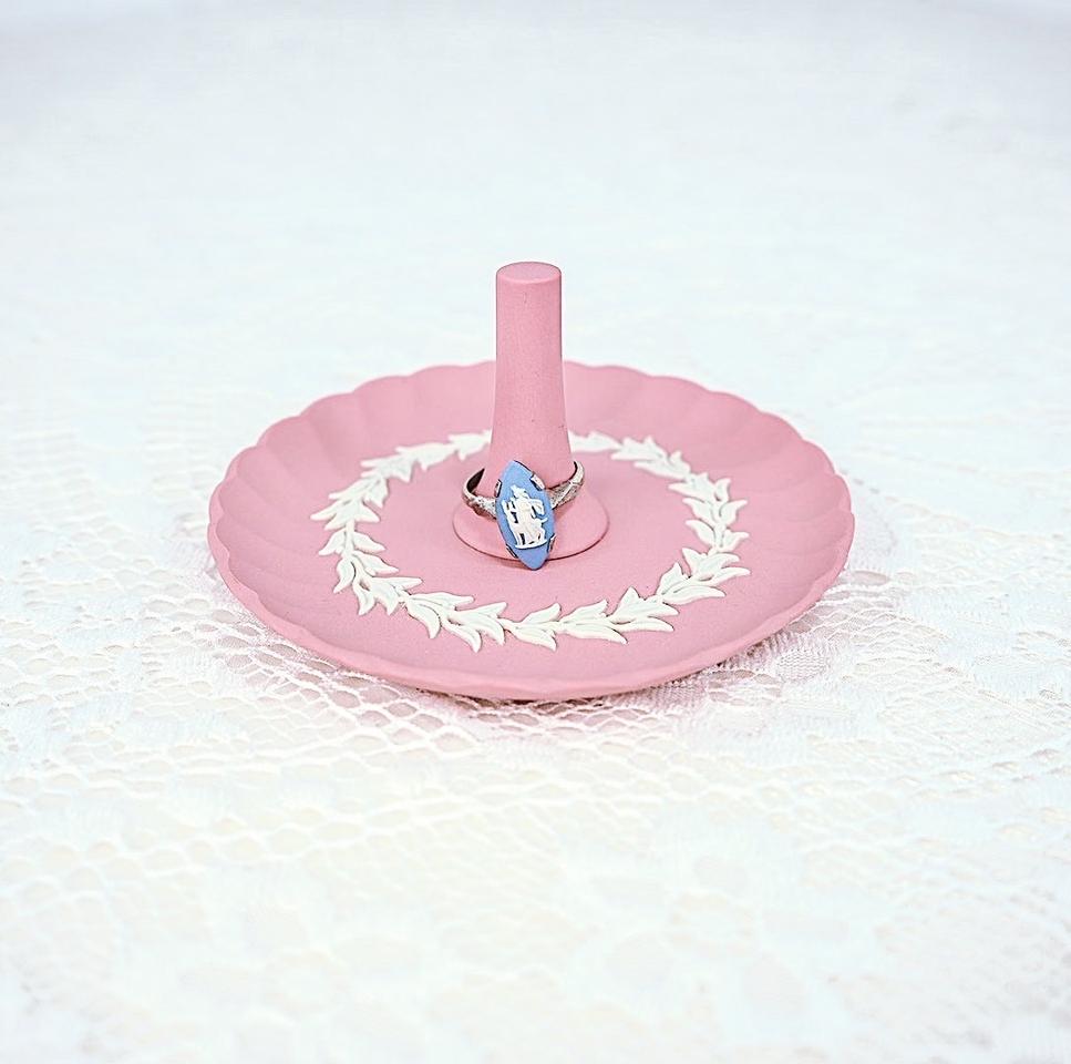 [영국엔틱] 웨지우드 제스퍼웨어 도자기 핑크 반지홀더 링홀더