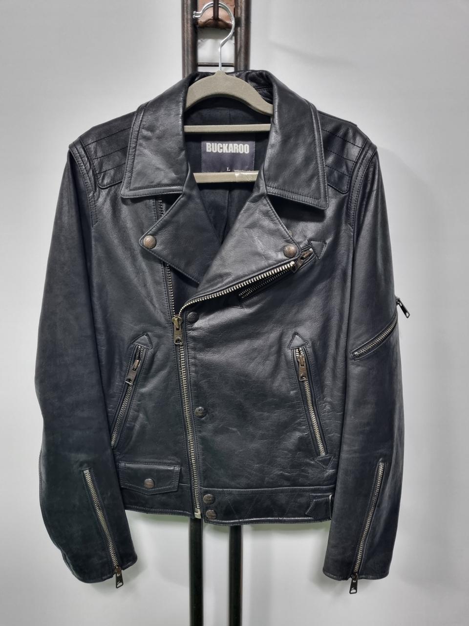 버카루 천연 소가죽 라이더자켓
