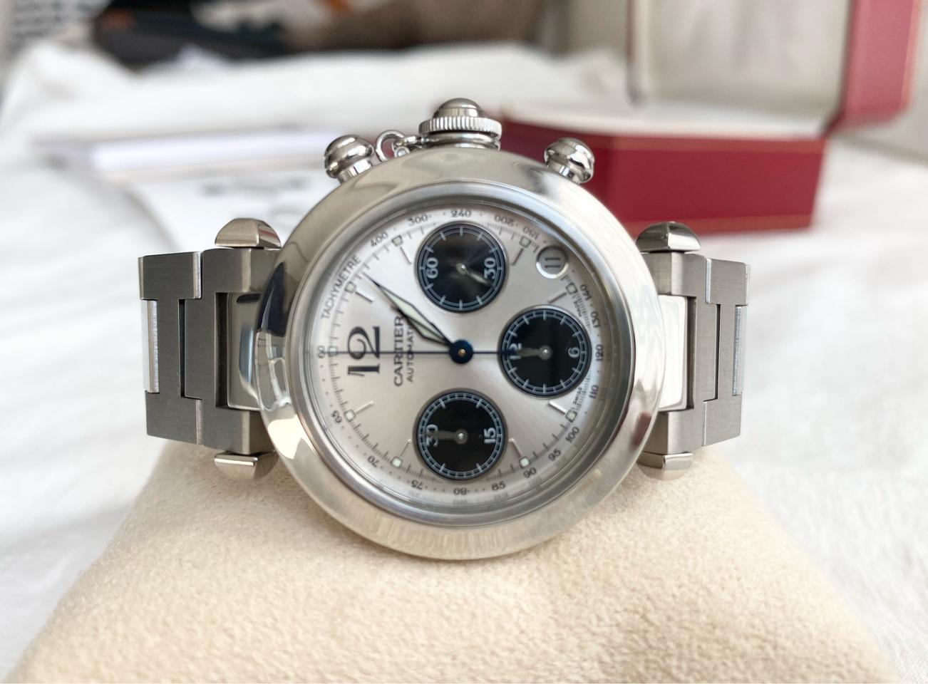 까르띠에 파샤 크로노 오토메틱 35mm 스틸 남녀공용