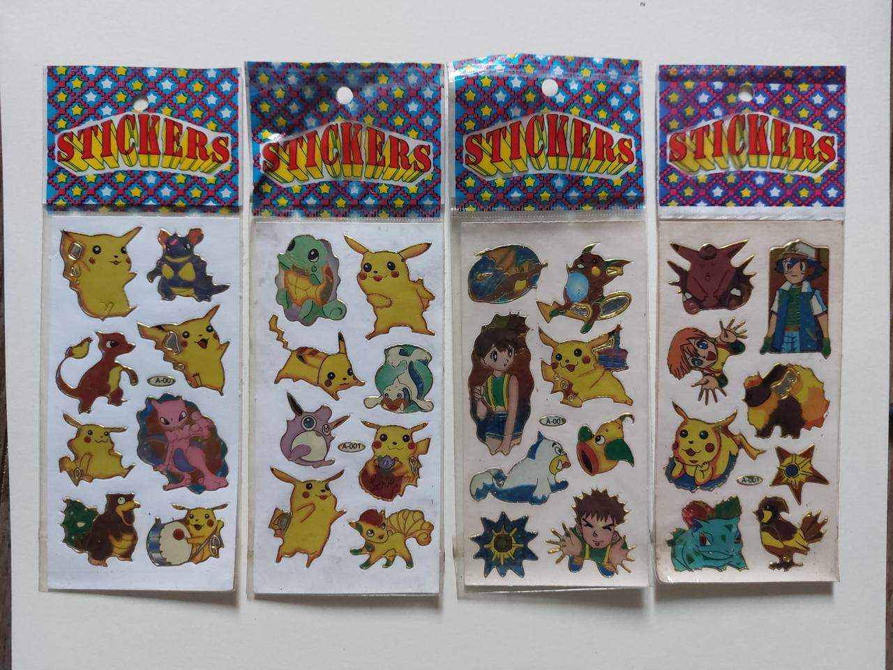 2000년도 초반 문구/완구( 옛날 포켓몬스터) 포켓몬 스티커 4장 판매
