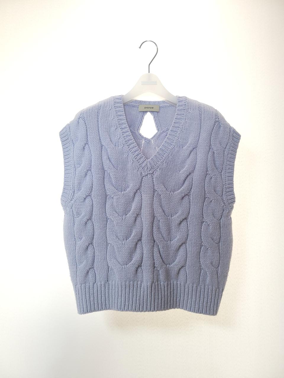 한섬 시스템 21FW 케이블 니트 베스트 탑 M 사이즈