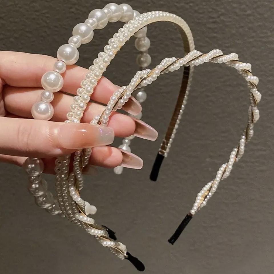 (새상품)진주머리띠 3종세트