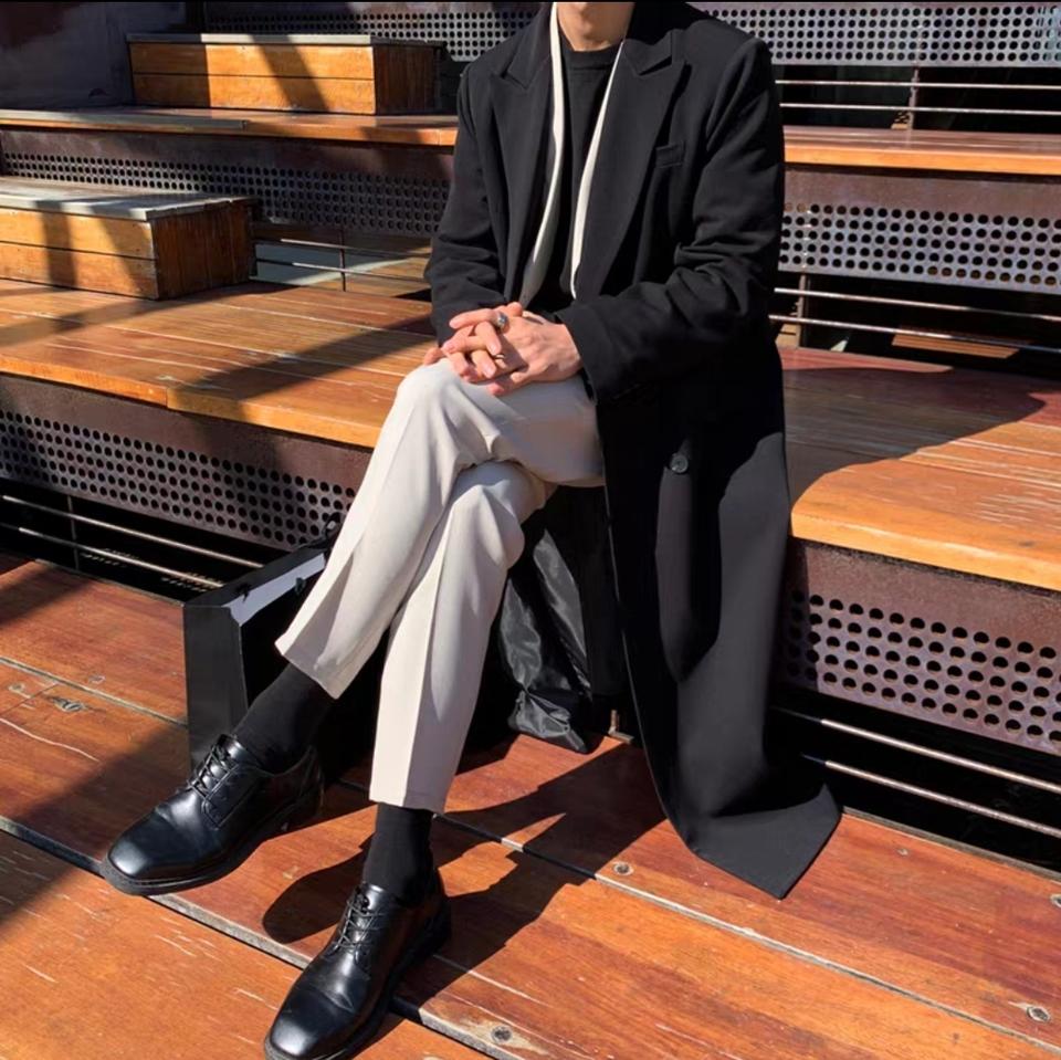 새상품 봄 더블 옆트임 롱코트재킷