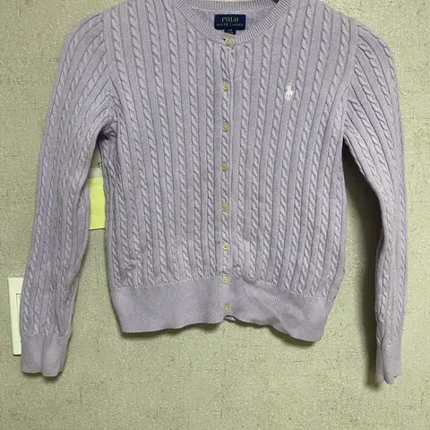 폴로 polo 걸즈 케이블 꽈배기 가디건 L -라벤더