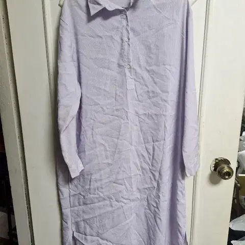 피그먼트 빅사이즈 스트라이프 셔츠원피스