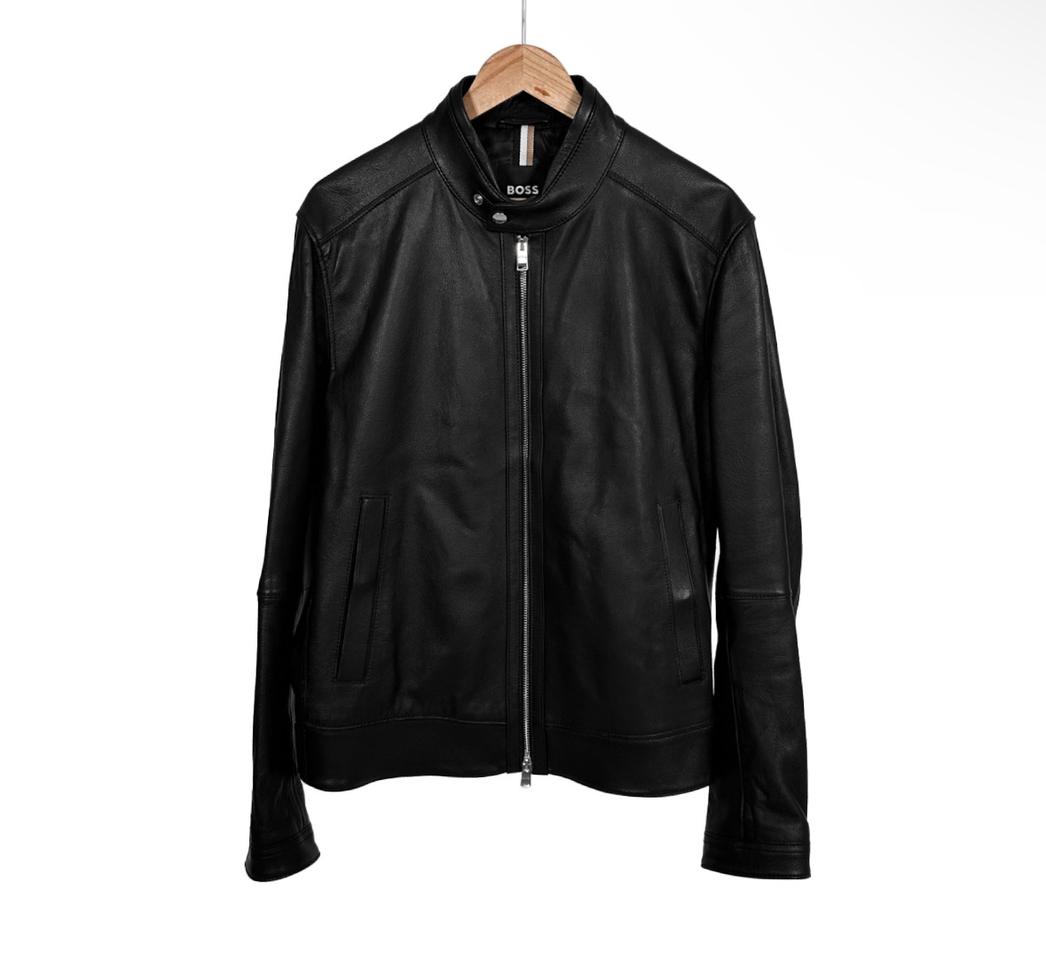 [50] Boss 휴고 보스 그레인 램스킨 레더 싱글 가죽 자켓 블랙