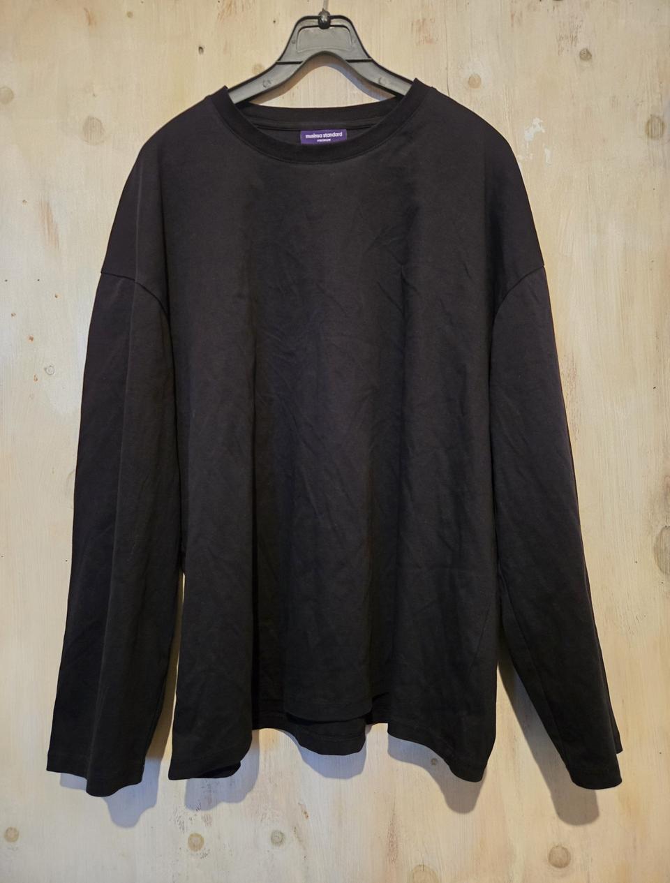 무배) 무신사 스탠다드 블랙 기본 긴팔 티셔츠 XL