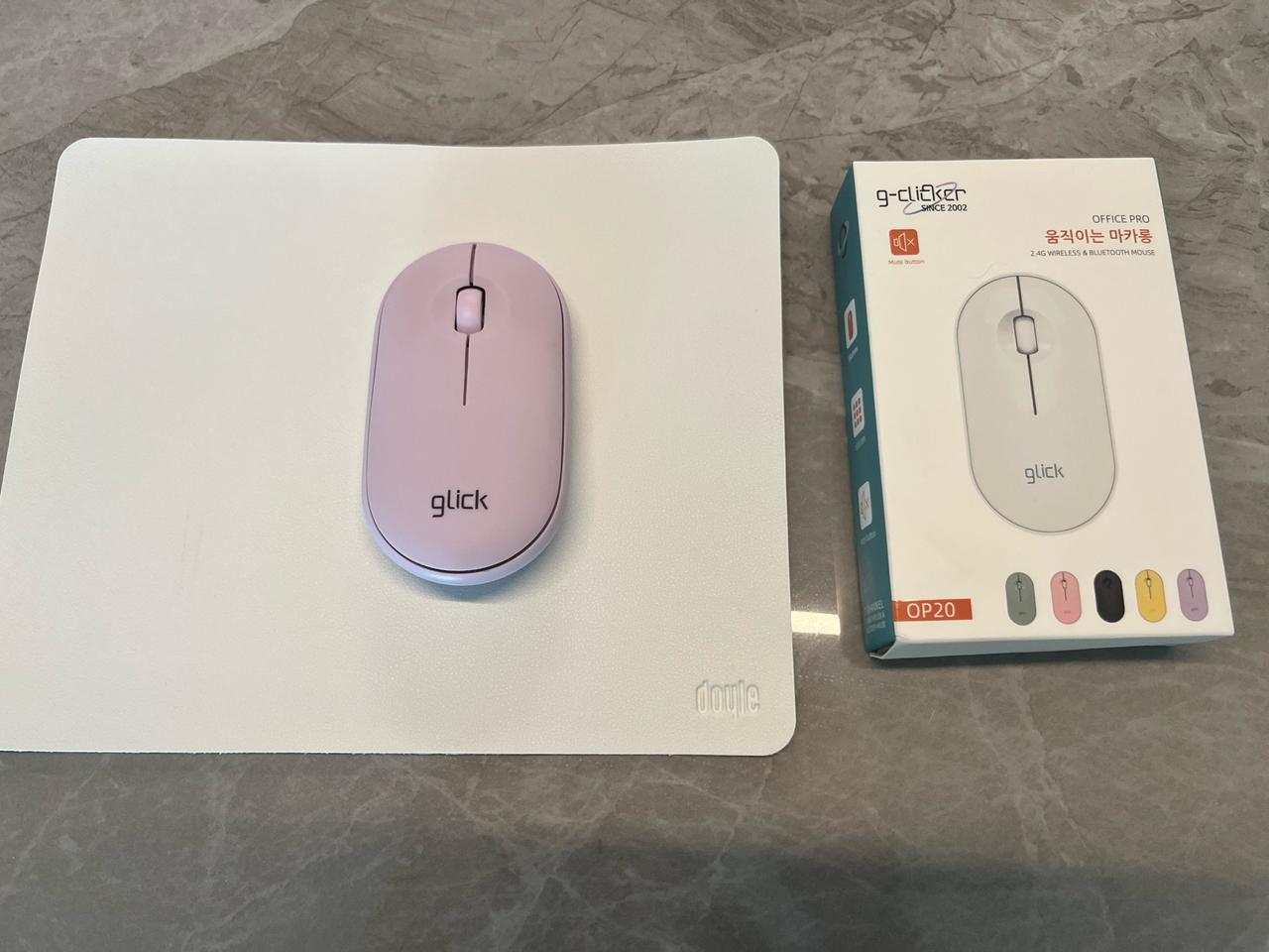 지클릭커 블루투스 무선 마우스(새상품/가죽 마우스패드 증정)