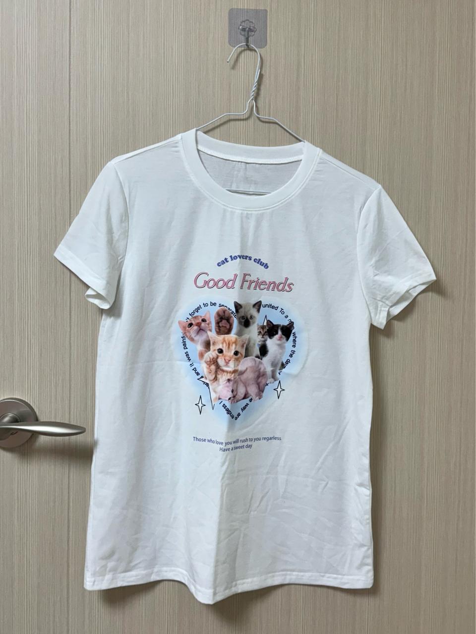 (새상품)고양이프린팅 반팔