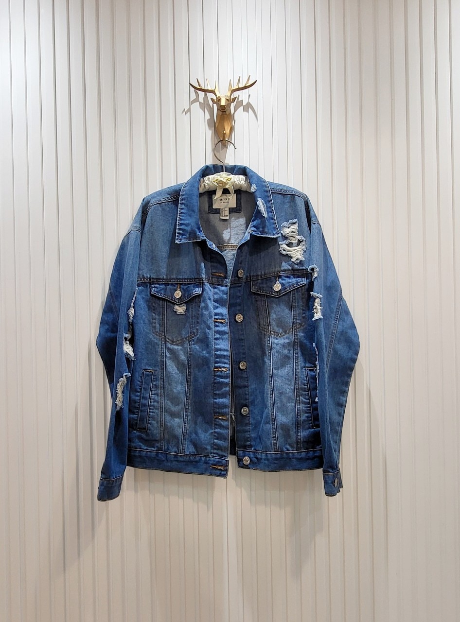 FOREVER21 데미지 청자켓 (M/F)