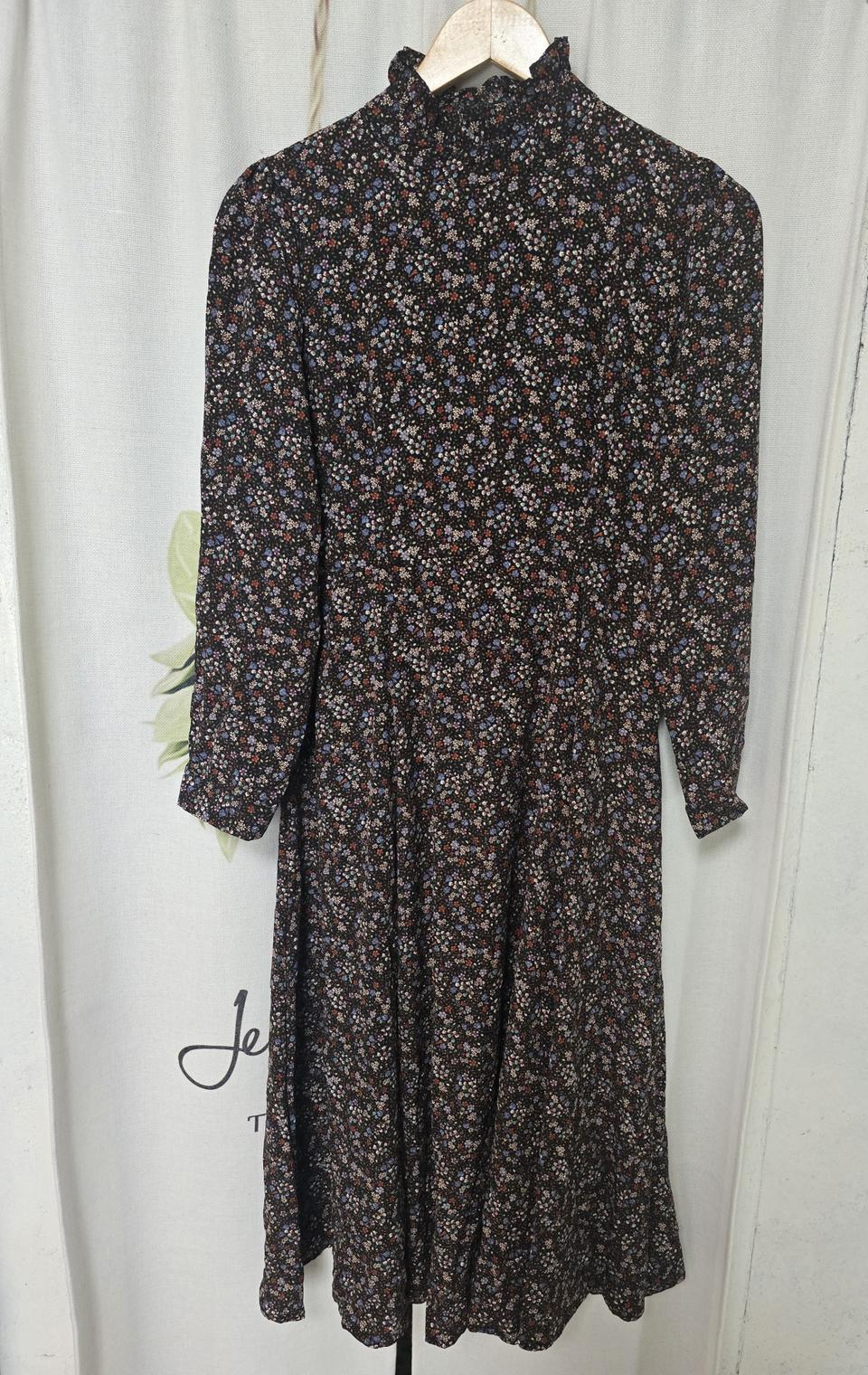 브라운 잔꽃무늬 롱원피스55