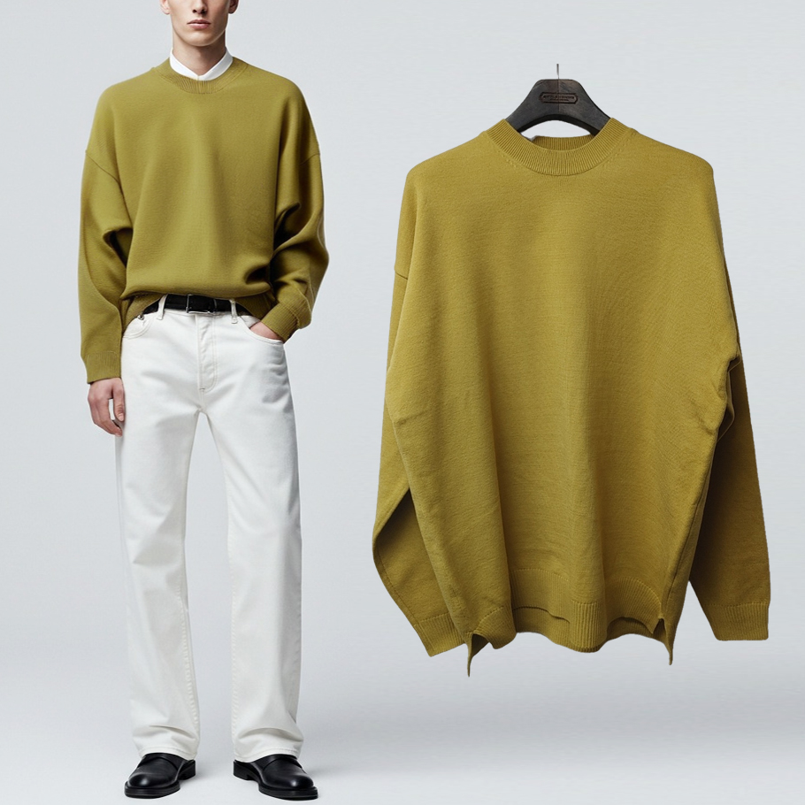 새상품 / 남성 라운드넥 올리브색상 스웨터