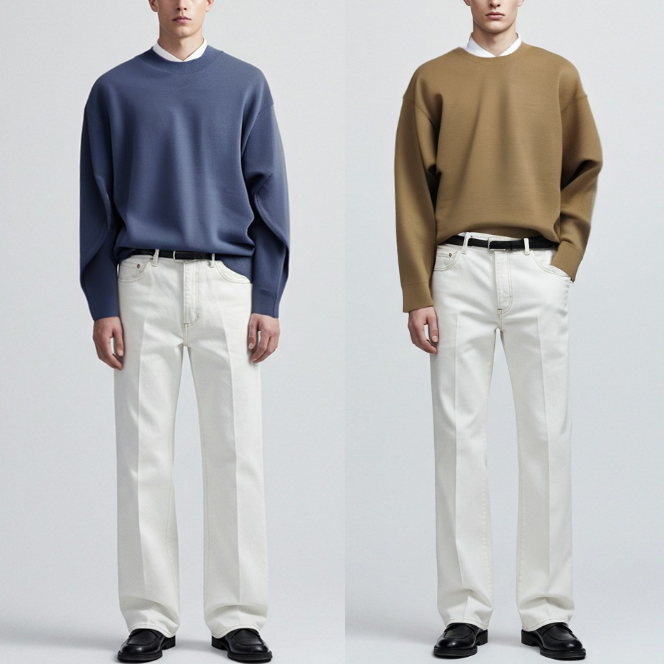 새상품 / 105사이즈 인디고블루 탄탄한짜임의 남자니트