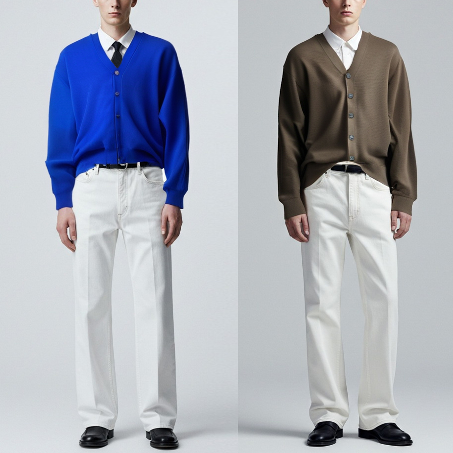 새상품 / 카키브라운 105사이즈 탄탄한 남자 가디건