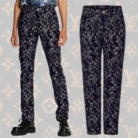 (34)루이비통 모노그램 슬림핏 데님진