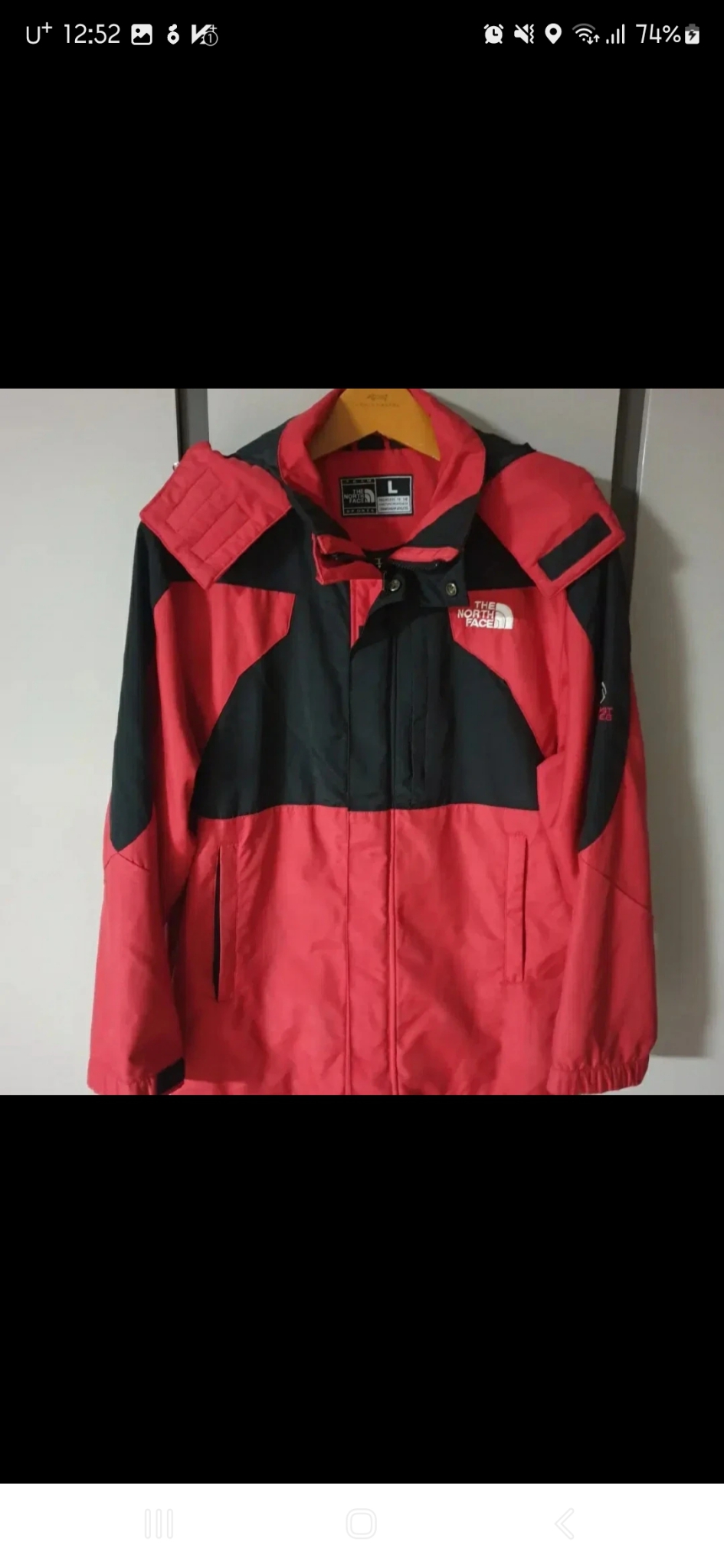 노스페이스 스포츠  레드블랙자켓