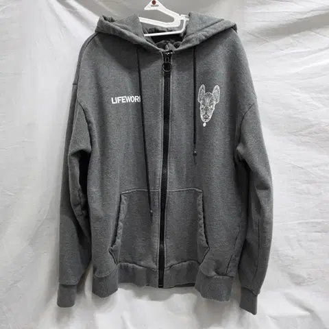 라이프워크 그레이 후드집업 M