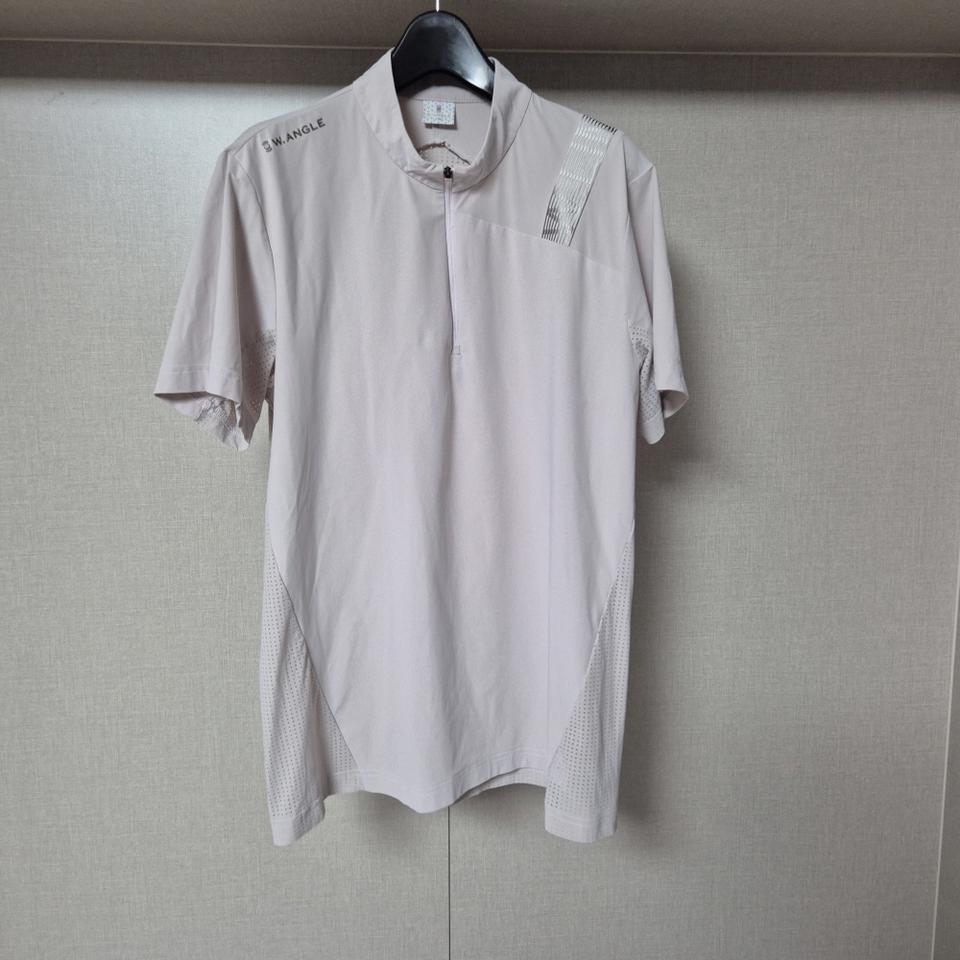 100)와이드앵글 남성 W리미티드 솔리드 반짚 티셔츠