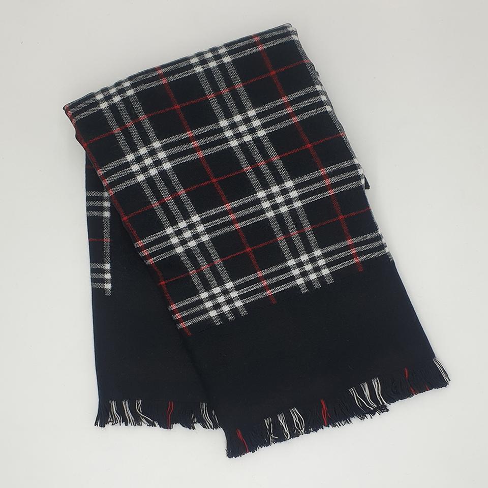 버버리숄 네이비울 90%MERINOWOOL