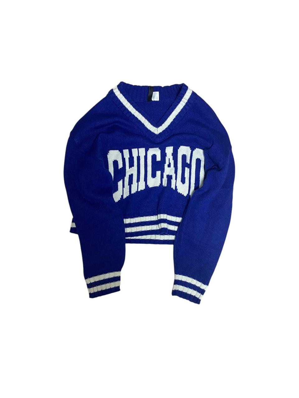 시카고 블루 니트 스웨터