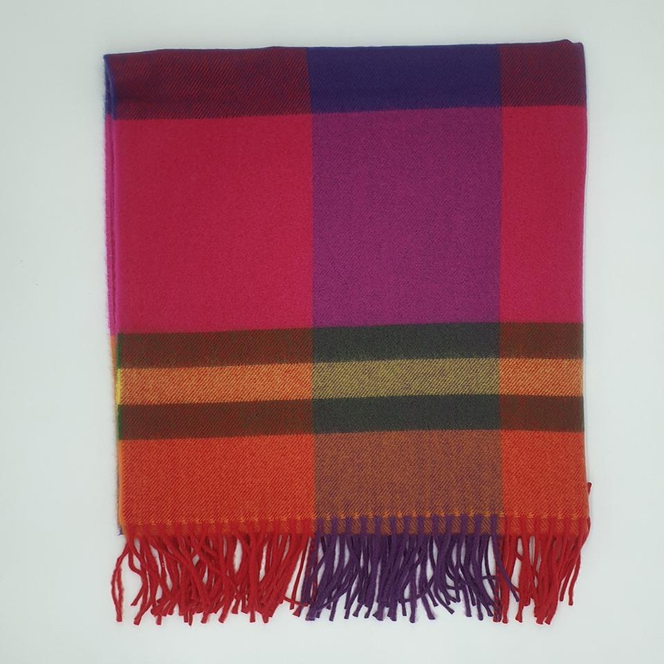 버버리숄 레드 울 90%MERINOWOOL