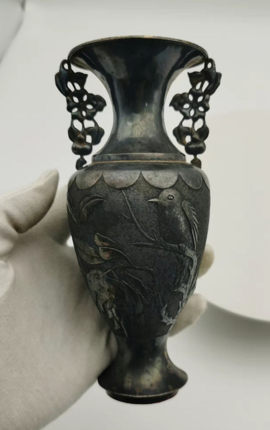 옛날 청나라시기 순은화병