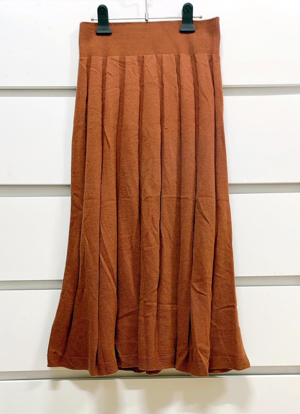 [새상품] 크리스 한 니트 플리츠 롱스커트